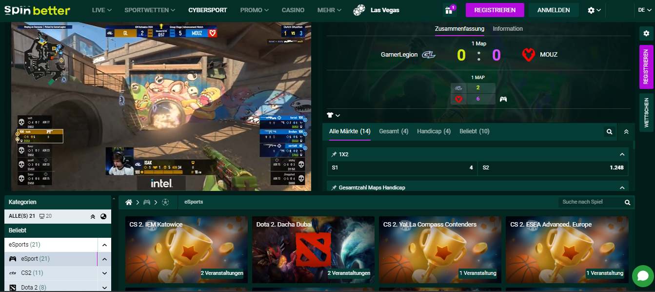 SpinBetter eSports Betting, sportwettenvergleich.tv