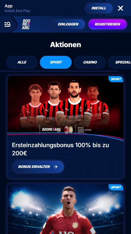Boomerang-bet-Boni und -Aktionen