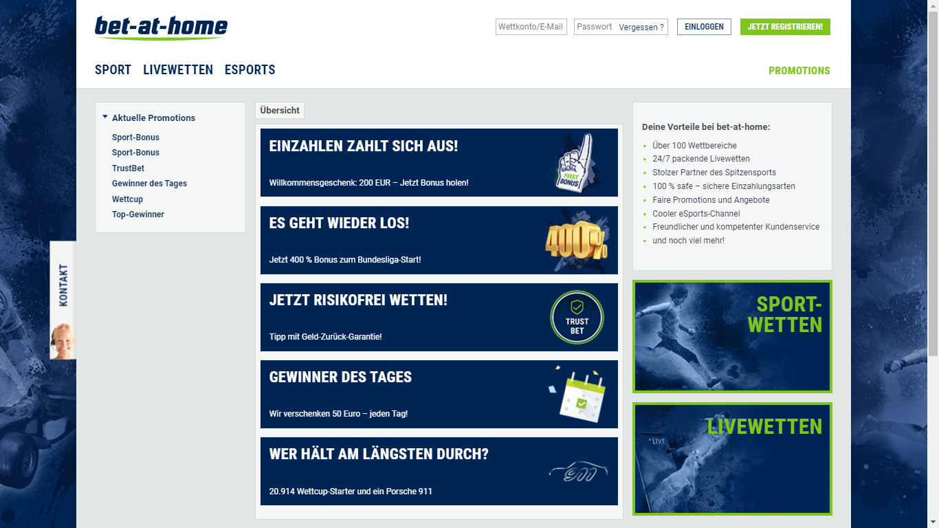 Screenshot von Bet at home