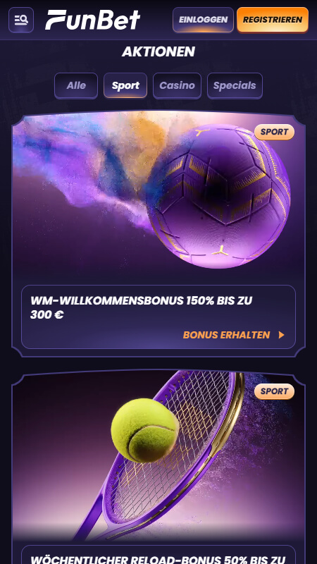 FunBet Sport-Aktionen