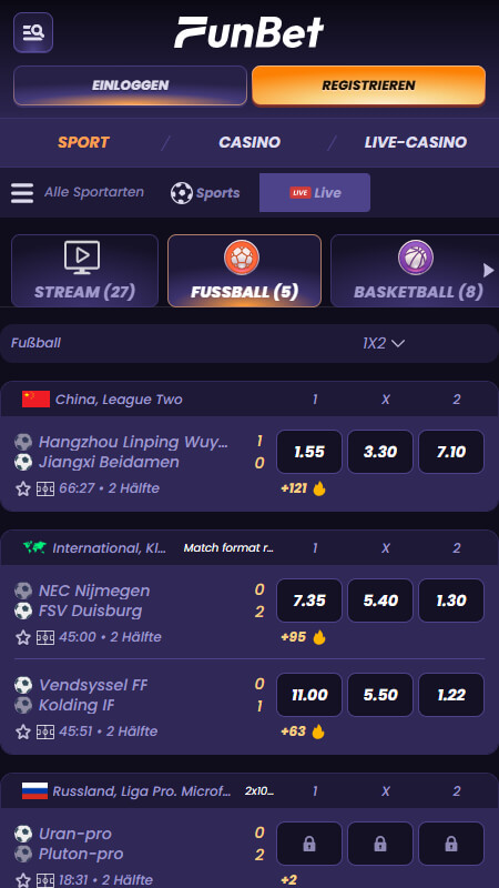 FunBet Live-Wetten
