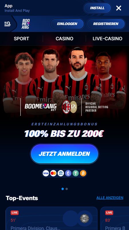 Boomerang-bet-Buchmacher-Homepage