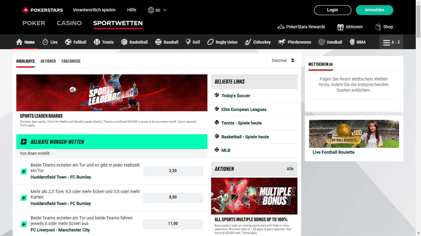 Screenshot von Pokerstars