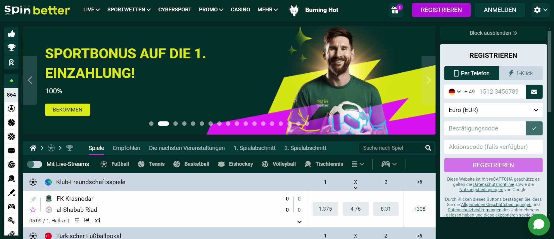 Überprüfung von Spin better Germany