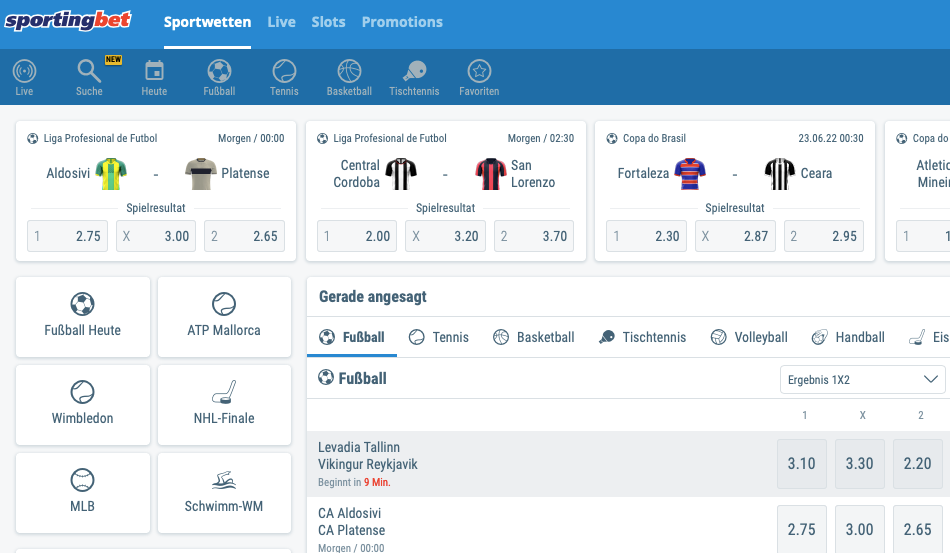 SportingBet Deutschland Sportwetten