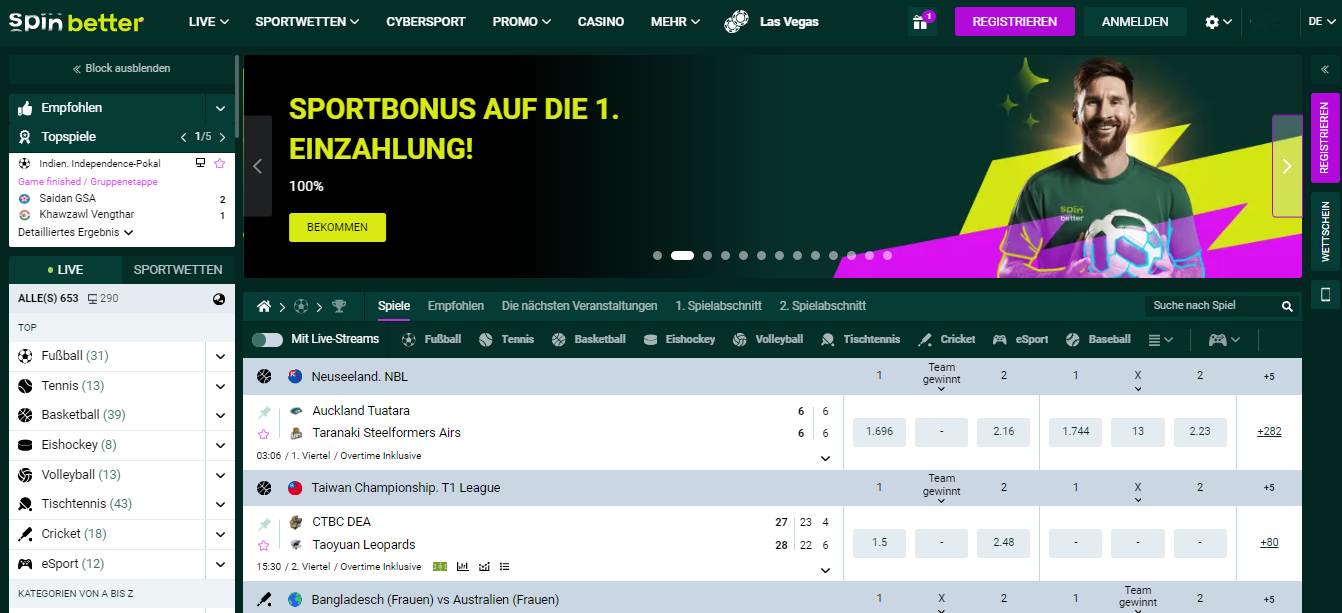 Spinbetter Sport Betting, sportwettenvergleich.tv