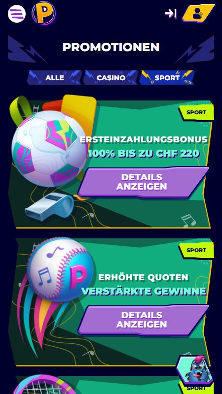 Aktionsseite auf MrPacho