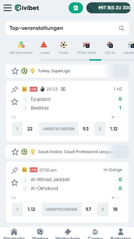 Ivibet Live-Wetten