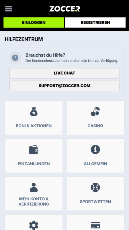 Zoccer customer support